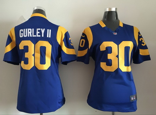 Women's Los Angeles Rams #30 Todd Gurley II Royal Blue Alternate NFL Nike Game Jersey