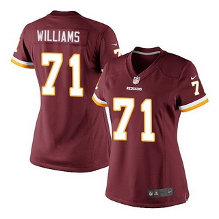 Women's Washington Redskins #71 Trent Williams Burgundy Red Team Color NFL Nike game Jersey