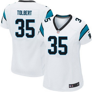 Women's Carolina Panthers #35 Mike Tolbert Nike Game white Jersey