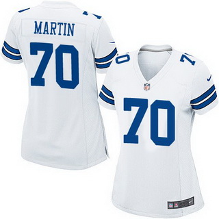 Women's Dallas Cowboys #70 Zack Martin white NFL game Jersey