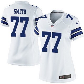 Women's Dallas Cowboys #77 Tyron Smith White Game Jersey