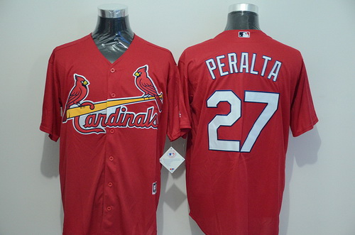 Men's St. Louis Cardinals #27 Jhonny Peralta Red 2015 MLB Cool Base Jersey