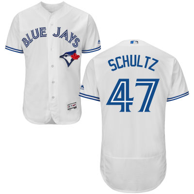 Men's Toronto Blue Jays #47 Bo Schultz White Home 2016 Flexbase Majestic Baseball Jersey