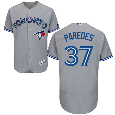 Men's Toronto Blue Jays #37 Jimmy Paredes Gray Road 2016 Flexbase Majestic Baseball Jersey