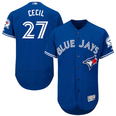 Men's Toronto Blue Jays #27 Brett Cecil Royal Blue 2016 Flexbase Majestic Baseball Jersey