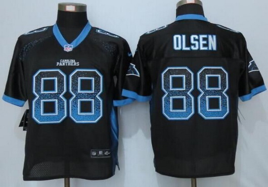 Men's Carolina Panthers #88 Greg Olsen Black Drift Fashion NFL Nike Elite Jersey