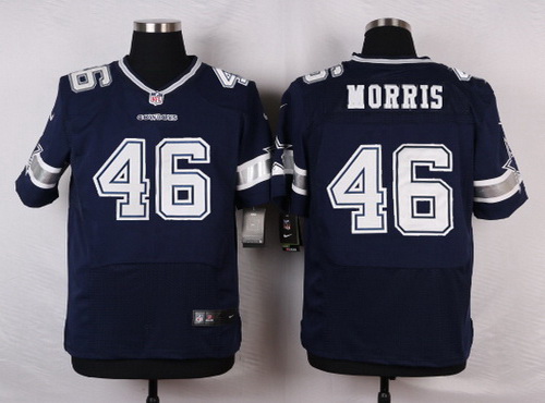 Men's Dallas Cowboys #46 Alfred Morris Navy Blue Team Color NFL Nike Elite Jersey