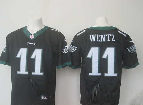 Men's Philadelphia Eagles #11 Carson Wentz Black Alternate NFL Nike Elite Jersey