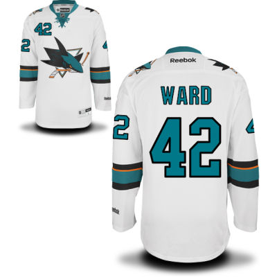 Men's San Jose Sharks #42 Joel Ward White Away Hockey Jersey