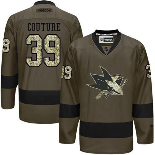 Men's San Jose Sharks #39 Logan Couture Reebok Green Camo Player Jersey