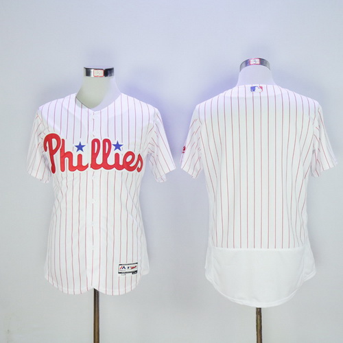 Men's Philadelphia Phillies Blank White Home 2016 Flexbase Majestic Baseball Jersey