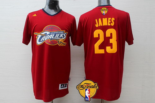 Men's Cleveland Cavaliers #23 LeBron James 2016 The NBA Finals Patch Red Short-Sleeved Jersey