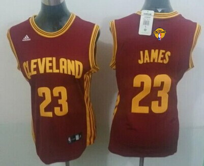 Women's Cleveland Cavaliers #23 LeBron James Red 2016 The NBA Finals Patch Jersey