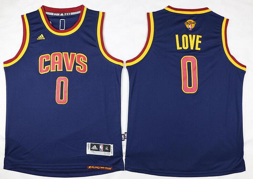 Youth Cleveland Cavaliers #0 Kevin Love Navy Blue 2016 The NBA Finals Patch Jersey