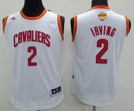 Youth Cleveland Cavaliers #2 Kyrie Irving White 2016 The NBA Finals Patch Jersey