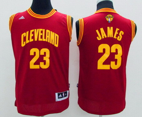 Youth Cleveland Cavaliers #23 LeBron James Red 2016 The NBA Finals Patch Jersey