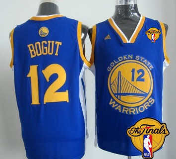 Men's Golden State Warriors #12 Andrew Bogut Blue 2016 The NBA Finals Patch Jersey