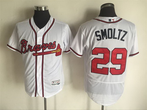 Men's Atlanta Braves #29 John Smoltz Retired White 2016 Flexbase Majestic Baseball Jersey