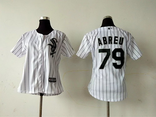 Men's Chicago White Sox #79 Jose Abreu White Pinstripe Cool Base Baseball Jersey