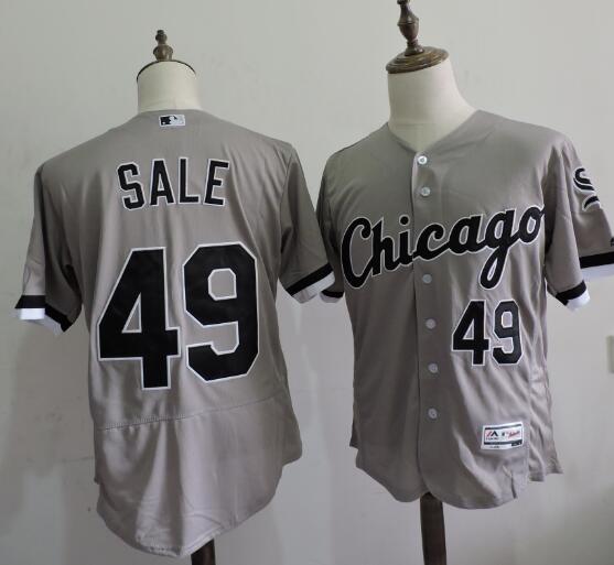 Men's Chicago White Sox #49 Chris Sale Gray Road 2016 Flexbase Majestic Baseball Jersey