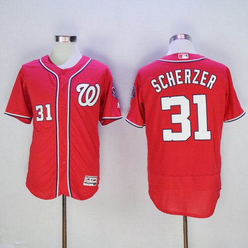 Men's Washington Nationals #31 Max Scherzer Red 2016 Flexbase Majestic Baseball Jersey