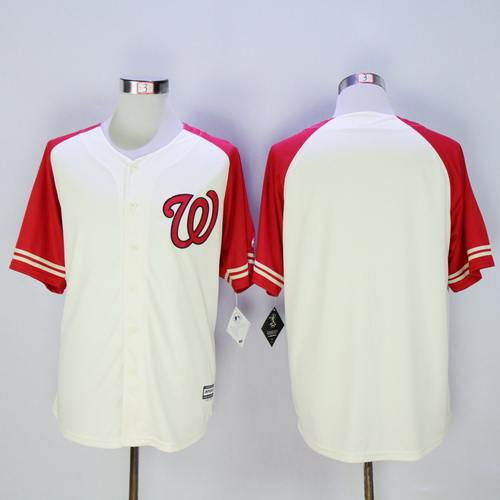 Men's Washington Nationals Blank Cream Exclusive 2015 MLB Cool Base Jersey