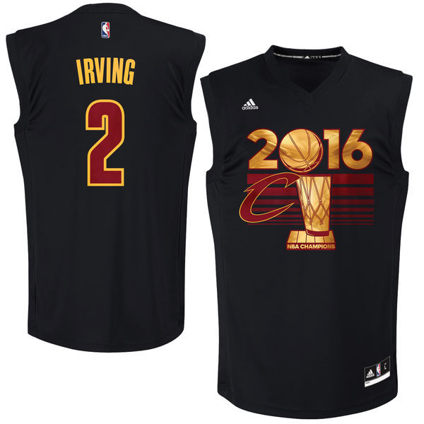 Men's Cleveland Cavaliers Kyrie Irving #2 adidas Black 2016 NBA Finals Champions Jersey-Printed Style