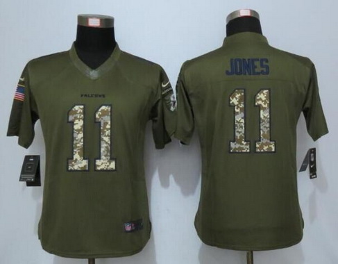 Women's Atlanta Falcons #11 Julio Jones Green Salute to Service NFL Nike Limited Jersey