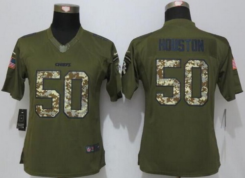 Women's Kansas City Chiefs #50 Justin Houston Green Salute to Service NFL Nike Limited Jersey