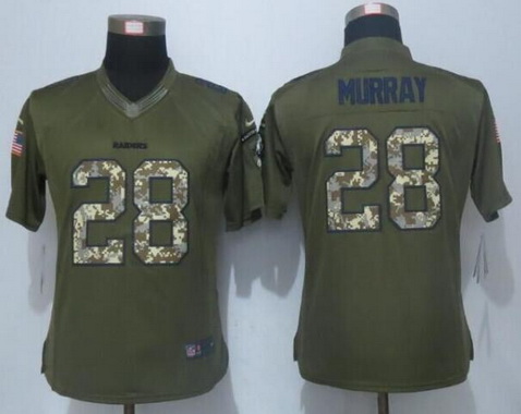 Women's Oakland Raiders #28 Latavius Murray Green Salute to Service NFL Nike Limited Jersey