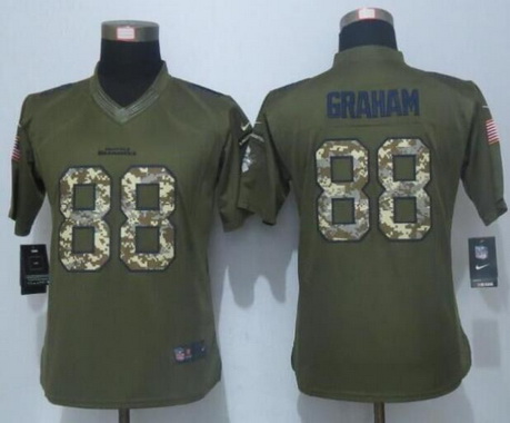 Women's Seattle Seahawks #88 Jimmy Graham Green Salute to Service NFL Nike Limited Jersey