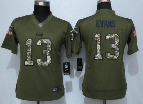 Women's Tampa Bay Buccaneers #13 Mike Evans Green Salute to Service NFL Nike Limited Jersey