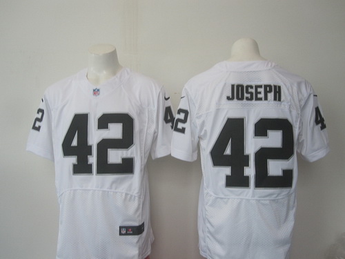 Men's Oakland Raiders #42 Karl Joseph White Road 2015 NFL Nike Elite Jersey