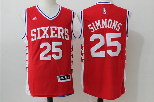 Men's Philadelphia 76ers #25 Ben Simmons Red Revolution 30 Swingman Basketball Jersey