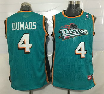 Men's Detroit Pistons #4 Joe Dumars Teal Green Hardwood Classics Soul Swingman Throwback Jersey