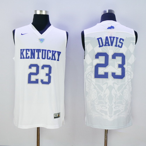 Men's Kentucky Wildcats #23 Anthony Davis White 2016 College Basketball Swingman Jersey