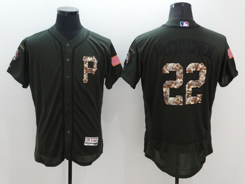 Men's Pittsburgh Pirates #22 Andrew McCutchen Green Salute to Service 2016 Flexbase Majestic Baseball Jersey