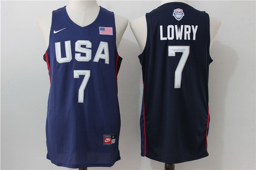 2016 Olympics Team USA Men's #7 Kyle Lowry Navy Blue Revolution 30 Swingman Basketball Jersey