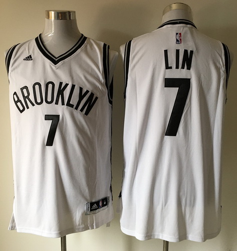 Men's Brooklyn Nets #7 Jeremy Lin White Revolution 30 Swingman Basketball Jersey