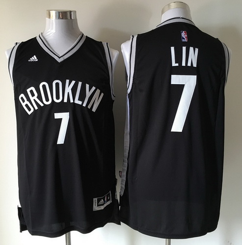 Men's Brooklyn Nets #7 Jeremy Lin Black Revolution 30 Swingman Basketball Jersey