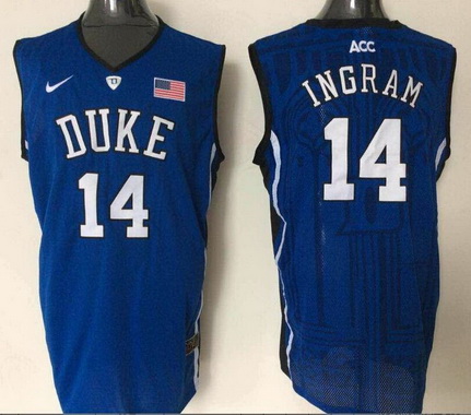 Men's Duke Blue Devils #14 Brandon Ingram Blue College Basketball Nike Swingman Jersey