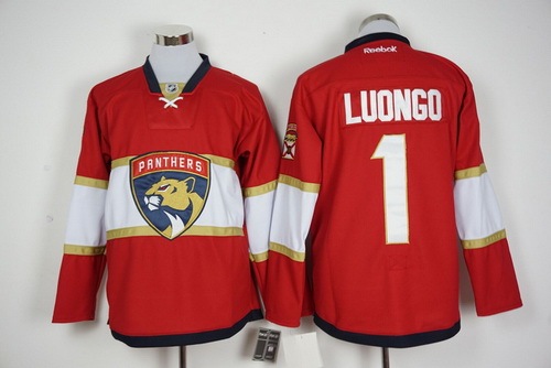 Men's Florida Panthers #1 Roberto Luongo Red 2016-17 Home Reebok Hockey Jersey