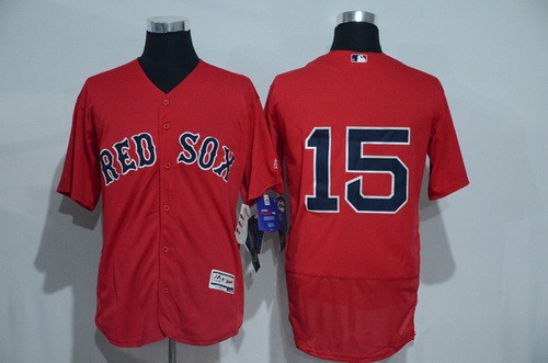 Men's Boston Red Sox #15 Dustin Pedroia No Name Red 2016 Flexbase Majestic Baseball Jersey