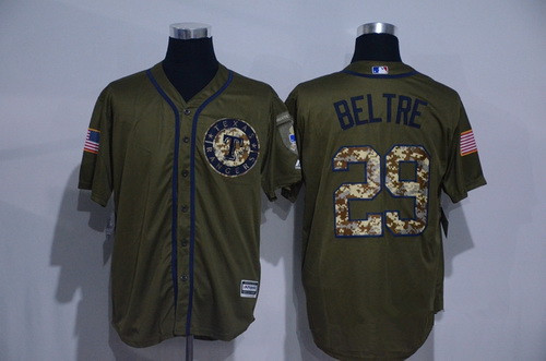 Men's Texas Rangers #29 Adrian Beltre Green Salute to Service Cool Base Stitched MLB Jersey