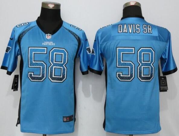 Youth Carolina Panthers #58 Thomas Davis Sr Light Blue Drift Fashion NFL Nike Jersey