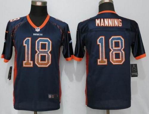 Youth Denver Broncos #18 Peyton Manning Navy Blue Drift Fashion Stitched Nike NFL Football Jersey