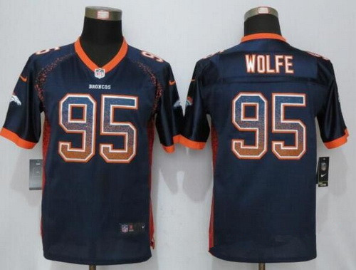 Youth Denver Broncos #95 Derek Wolfe Navy Blue Drift Fashion Stitched Nike NFL Football Jersey