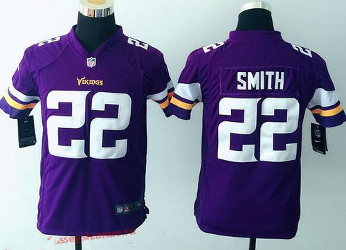 Youth Minnesota Vikings #22 Paul Krause Purple Team Color NFL Nike Game Jersey