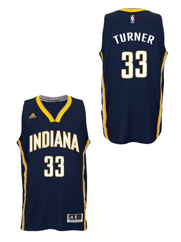 Indiana Pacers #33Myles Turner 2014-15 New Swingman Road Jersey Navy