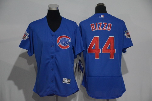 Women's Chicago Cubs #44 Anthony Rizzo Blue 2016 Flexbase Stitched Baseball Jersey